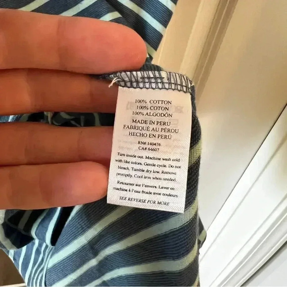 270 Faherty Striped Cotton Polo Size Medium Color Blue - Picture 4 of 6